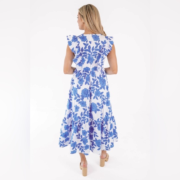 NWOT SUGARLIPS Floral Fairness Poplin Surplice Midi Dress SZ S - Picture 3 of 7